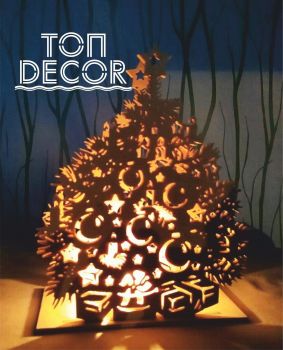 imagem do arquivo vetor para download Árvore de Natal Decoração Castiçal