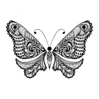 imagem do arquivo vetor para download Borboleta Zentangle