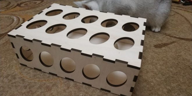 imagem do arquivo vetor para download Brinquedo para Gato Caixa em Compensado 6mm