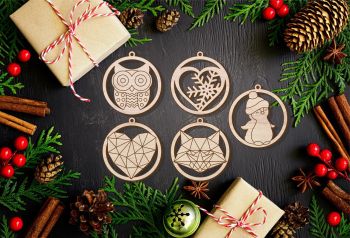 imagem do arquivo vetor para download Brinquedos de Natal Cortados a Laser