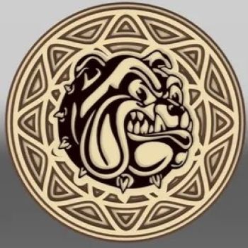 imagem do arquivo vetor para download Bulldog em Camadas Cortado a Laser