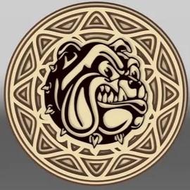 imagem do arquivo vetor para download Bulldog em Camadas Cortado a Laser