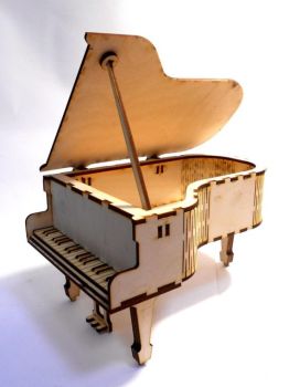 imagem do arquivo vetor para download Caixa em forma de piano cortada a laser