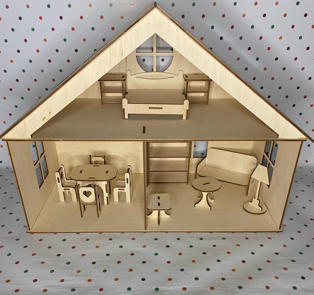imagem do arquivo vetor para download Casa de Bonecas com Móveis
