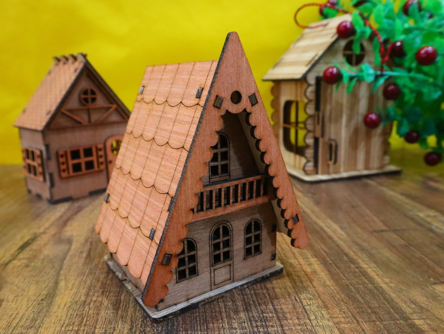 imagem do arquivo vetor para download Casa de Madeira em Miniatura 3mm