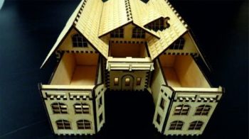 imagem do arquivo vetor para download Casa em Caixa para Corte a Laser
