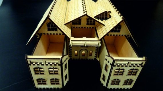 imagem do arquivo vetor para download Casa em Caixa para Corte a Laser