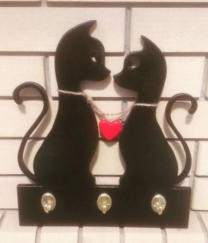 imagem do arquivo vetor para download Casal de Gatos Cabide de Chaves