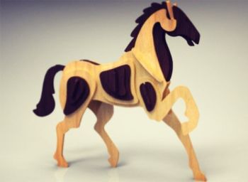 imagem do arquivo vetor para download Cavalo de Brinquedo em Madeira