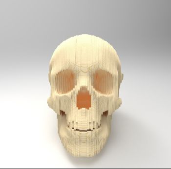 imagem do arquivo vetor para download Caveira em Madeira 3D