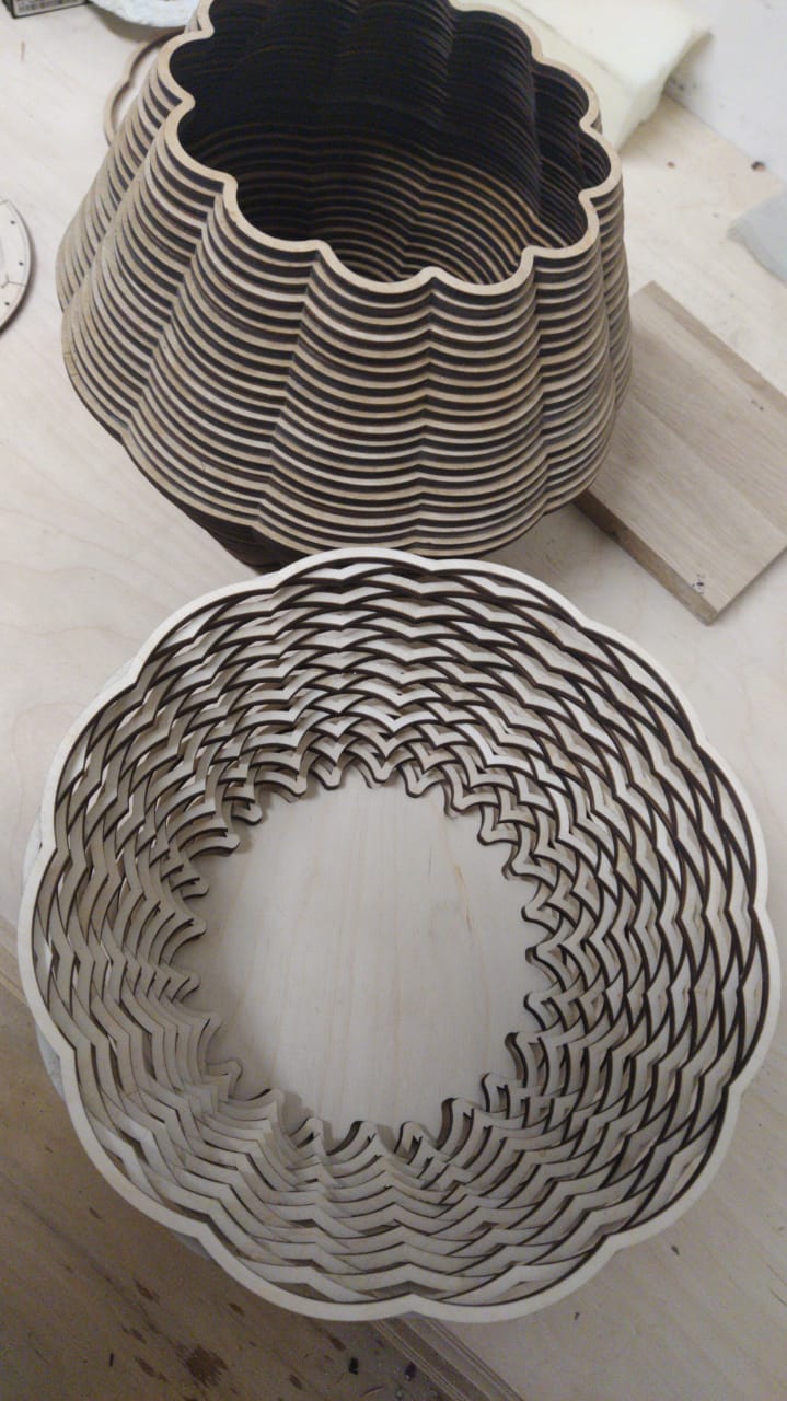 imagem do arquivo vetor para download Cesta Decorativa em Madeira Cortada a Laser