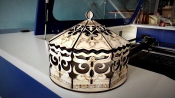 imagem do arquivo vetor para download Cesta Decorativa em Madeira com Tampa