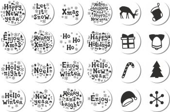 imagem do arquivo vetor para download Conjunto de Adesivos de Natal