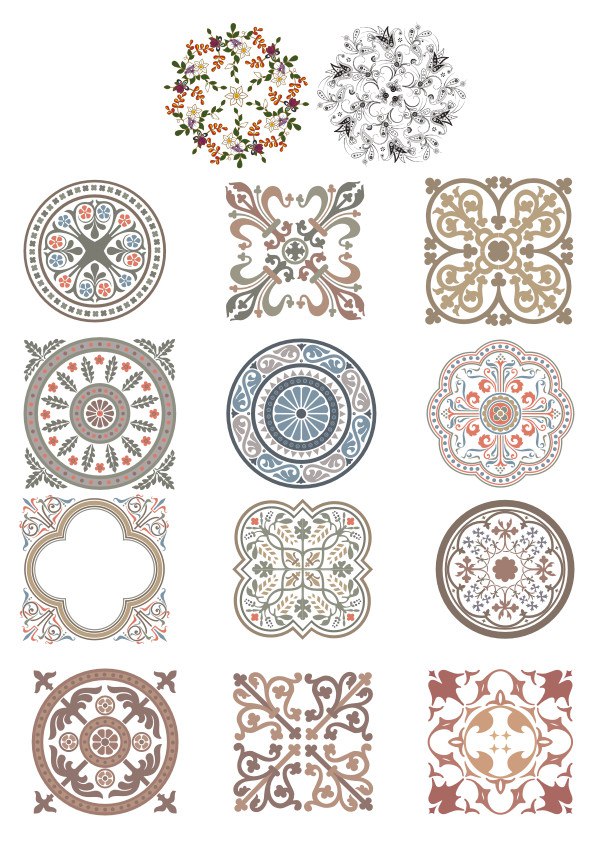 imagem do arquivo vetor para download Conjunto de Ornamentos Vintage