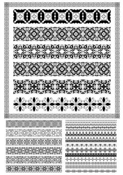 imagem do arquivo vetor para download Conjunto de bordas de vetor de renda