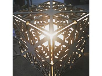 imagem do arquivo vetor para download Cubo de Lâmpada de Madeira 6mm Cortada a Laser