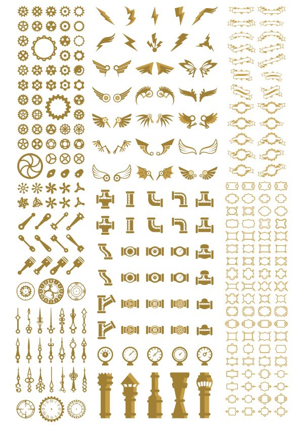 imagem do arquivo vetor para download Decoração Steampunk
