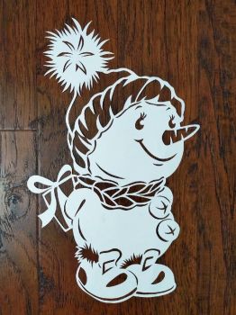 imagem do arquivo vetor para download Decoração de Janela de Natal com Boneco de Neve