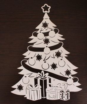 imagem do arquivo vetor para download Decoração de Natal árvore de madeira