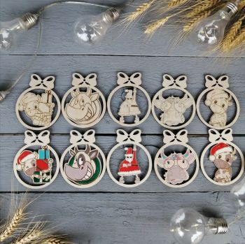 imagem do arquivo vetor para download Decorações de Natal em Madeira para o Ano Novo