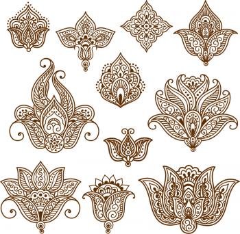 imagem do arquivo vetor para download Desenho vetorial de rabiscos de tatuagem de Henna