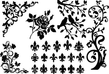 imagem do arquivo vetor para download Desenhos florais ornamentais