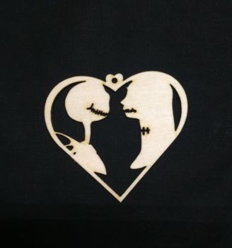 imagem do arquivo vetor para download Enfeite Jack e Sally Cortado a Laser