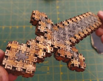 imagem do arquivo vetor para download Espada Minecraft 3d de quebra-cabeça