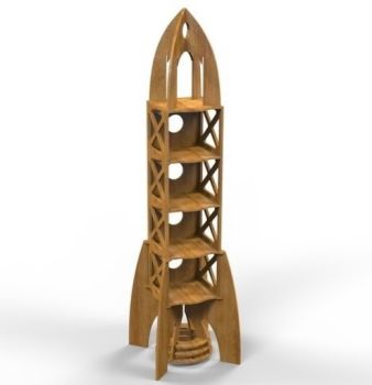 imagem do arquivo vetor para download Estante de Livros Nave Espacial