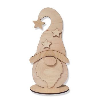 imagem do arquivo vetor para download Gnomo de Madeira para Decoração de Natal