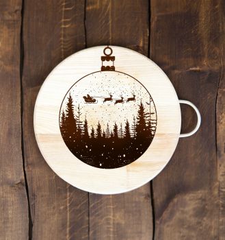 imagem do arquivo vetor para download Gravação a Laser de Cena de Papai Noel em Trenó