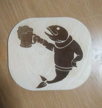 imagem do arquivo vetor para download Gravura Peixe Cerveja