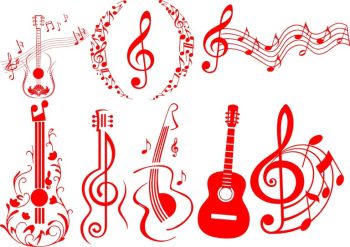 imagem do arquivo vetor para download Guitarras e Clave de Sol
