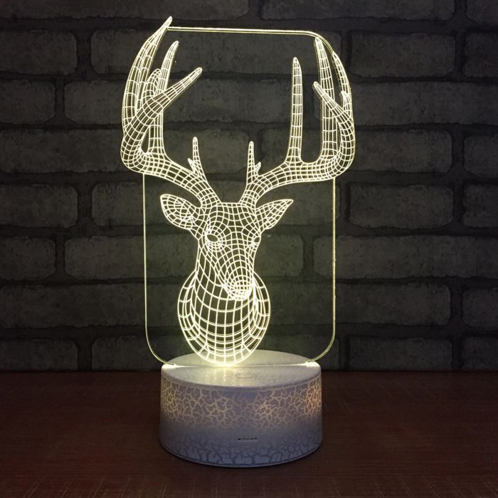 imagem do arquivo vetor para download Lâmpada de Ilusão 3D de Cabeça de Veado
