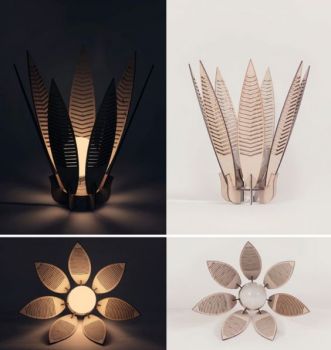 imagem do arquivo vetor para download Luminária Decorativa com Sombra de Flor