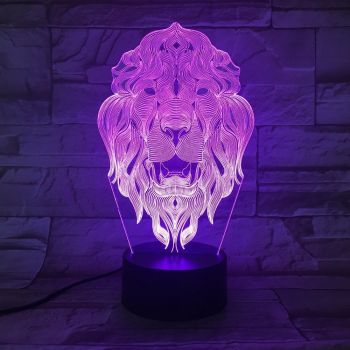 imagem do arquivo vetor para download Luminária Noturna 3D de Leão em Acrílico