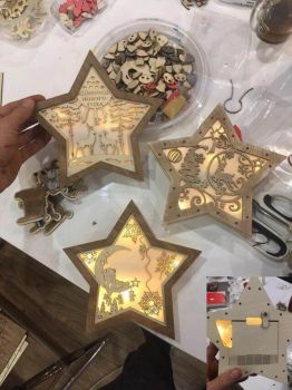 imagem do arquivo vetor para download Luminária Noturna de Estrela para Decoração