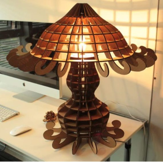 imagem do arquivo vetor para download Luminária de Mesa de Madeira