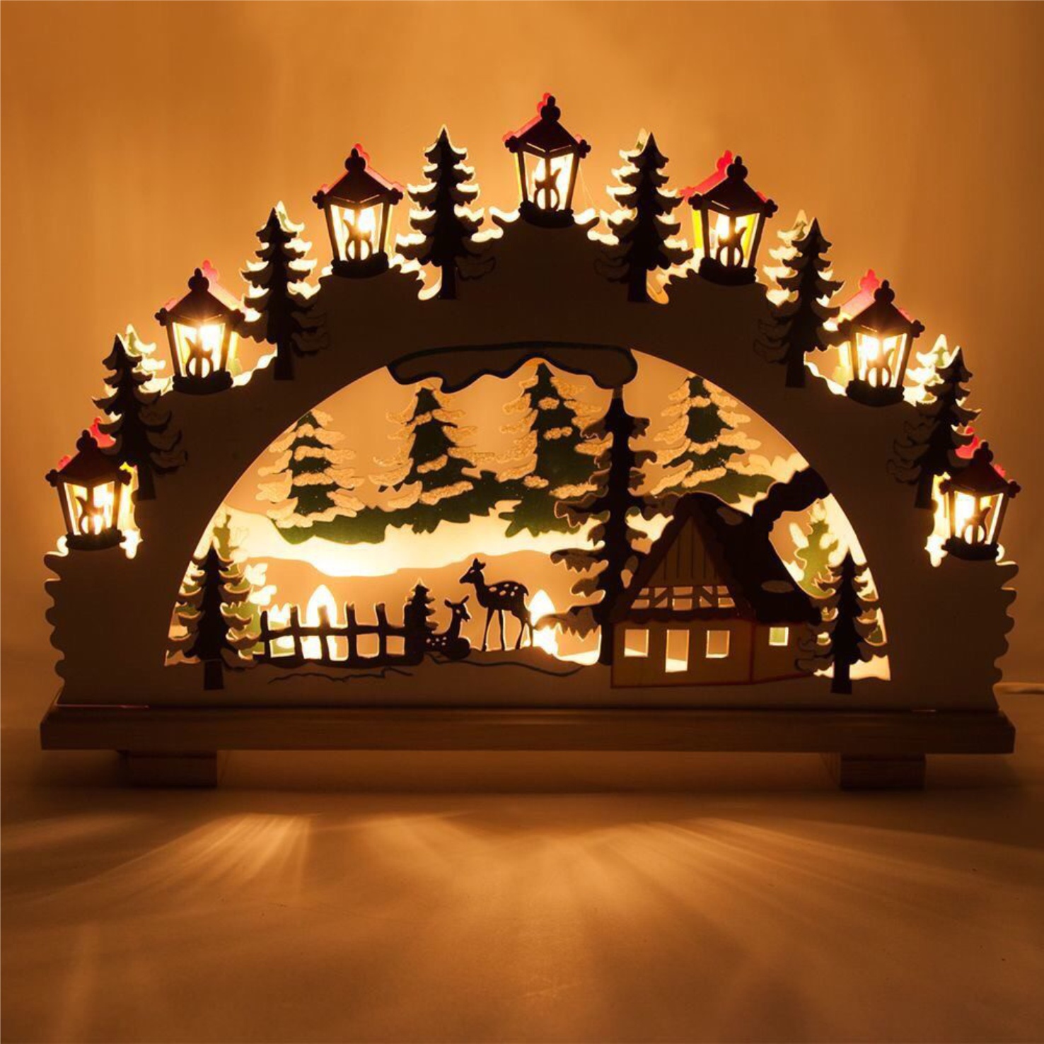 imagem do arquivo vetor para download Luminária de Natal com Cena Noturna