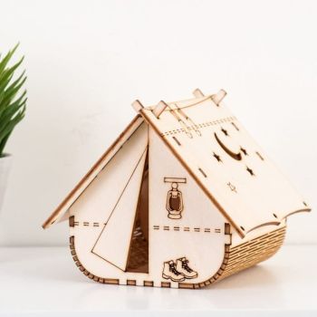 imagem do arquivo vetor para download Luminária de Tenda de Madeira