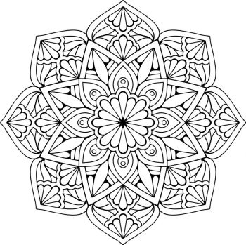 imagem do arquivo vetor para download Mandala Floral
