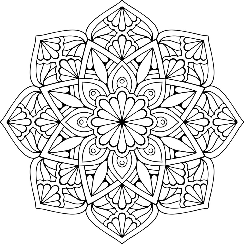 imagem do arquivo vetor para download Mandala Floral