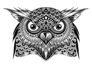 imagem do arquivo vetor para download Mandala de Coruja
