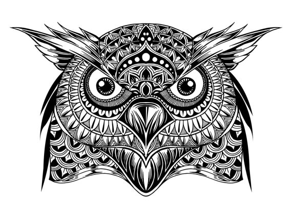 imagem do arquivo vetor para download Mandala de Coruja