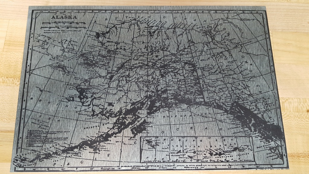 imagem do arquivo vetor para download Mapa Gravado do Alasca