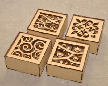 imagem do arquivo vetor para download Mini caixas com detalhes florestais