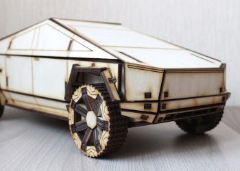 imagem do arquivo vetor para download Modelo 3D em Madeira Tesla Cybertruck