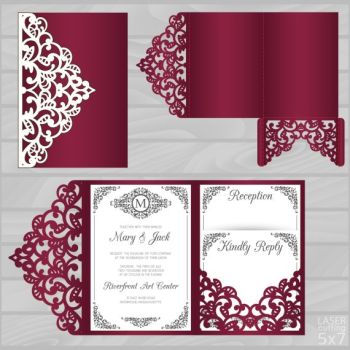 imagem do arquivo vetor para download Modelo Gratuito para Convite de Casamento Cortado