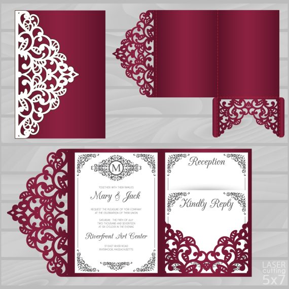 imagem do arquivo vetor para download Modelo Gratuito para Convite de Casamento Cortado
