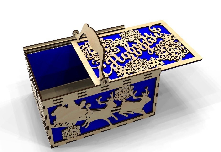 imagem do arquivo vetor para download Modelo de Caixa para Véspera de Natal